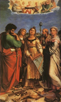  Eva Painting - St Cecilia with Sts Paul John Evangelists Augustine and Mary Magdalene master Raphael